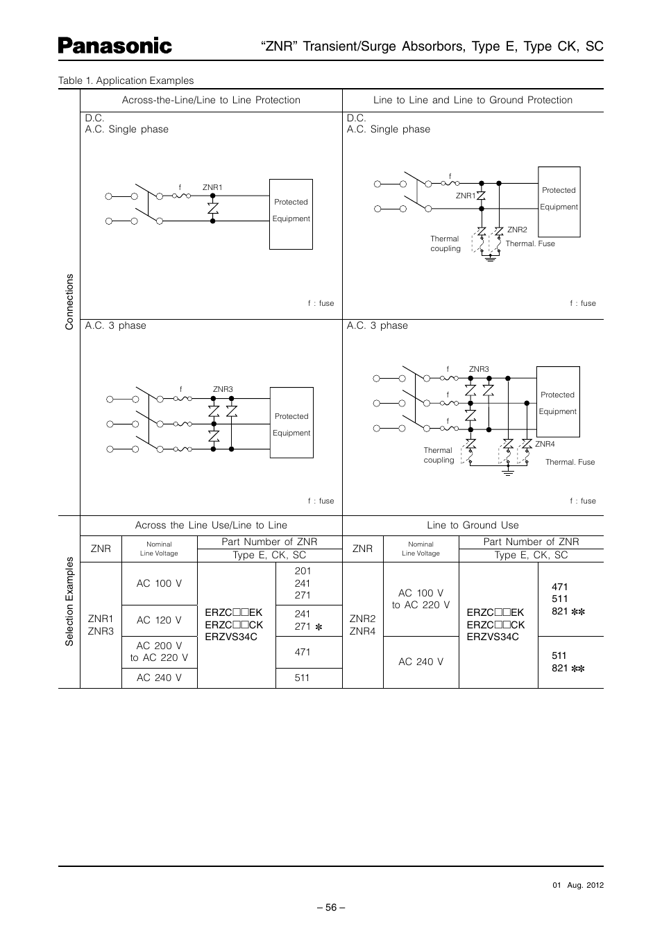 Panasonic ZNR TYPE E User Manual | Page 3 / 3