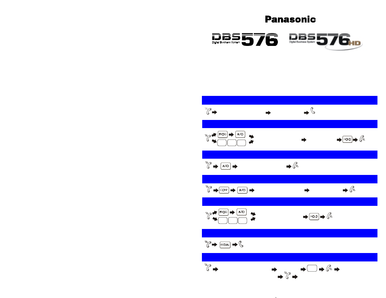 Panasonic DBS 576HD User Manual | 4 pages