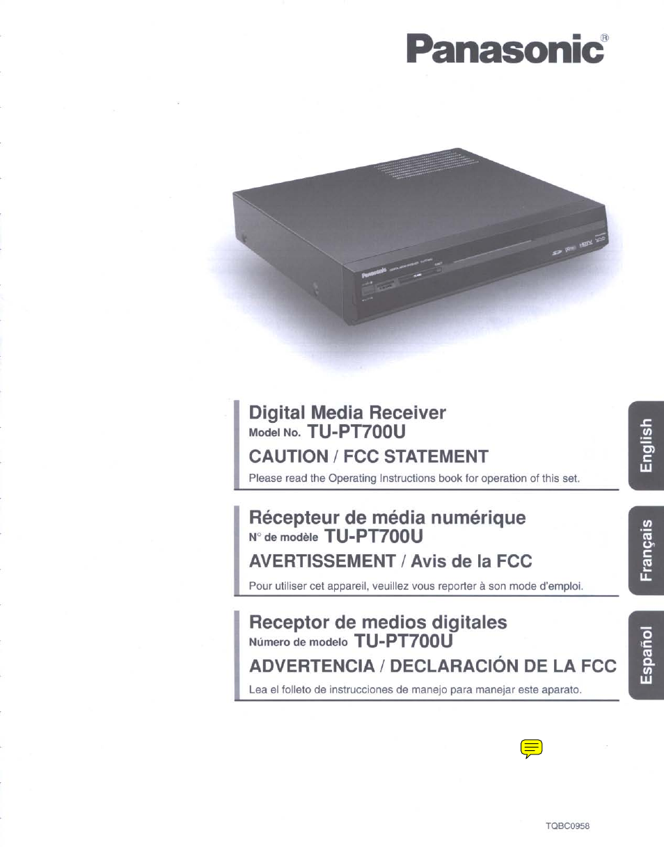Panasonic tu-pt7000 User Manual | 17 pages