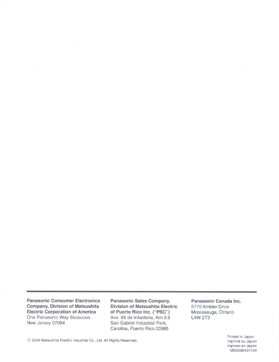 Panasonic tu-pt7000 User Manual | Page 17 / 17