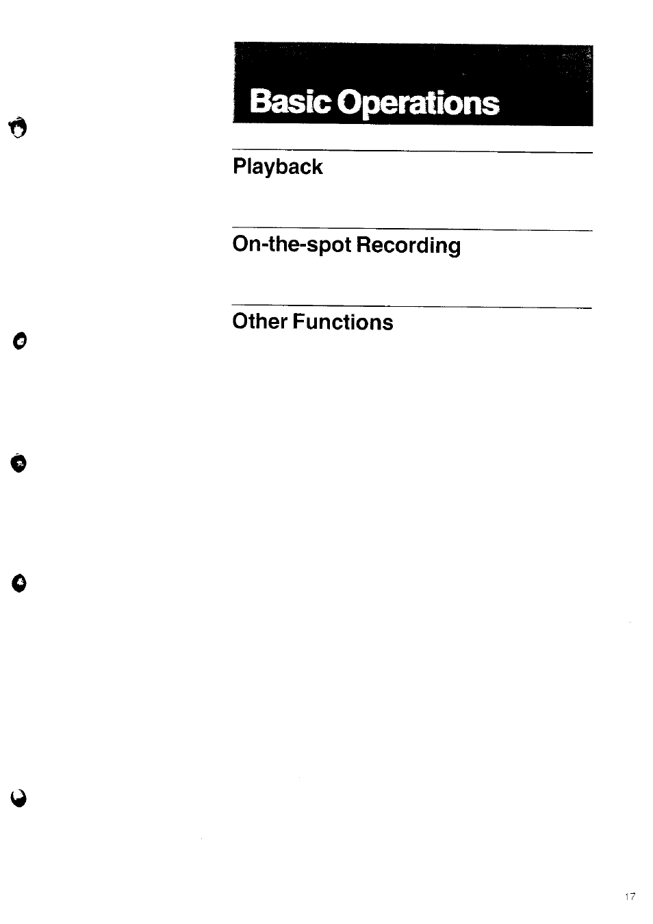 Playback on-the-spot recording other functions | Panasonic NV-SD10 Series User Manual | Page 16 / 36