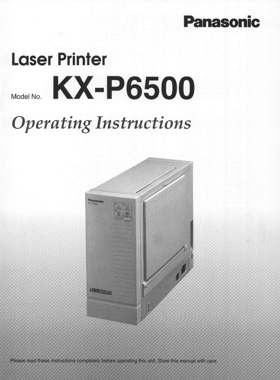 Panasonic KX-P6500 User Manual | 68 pages