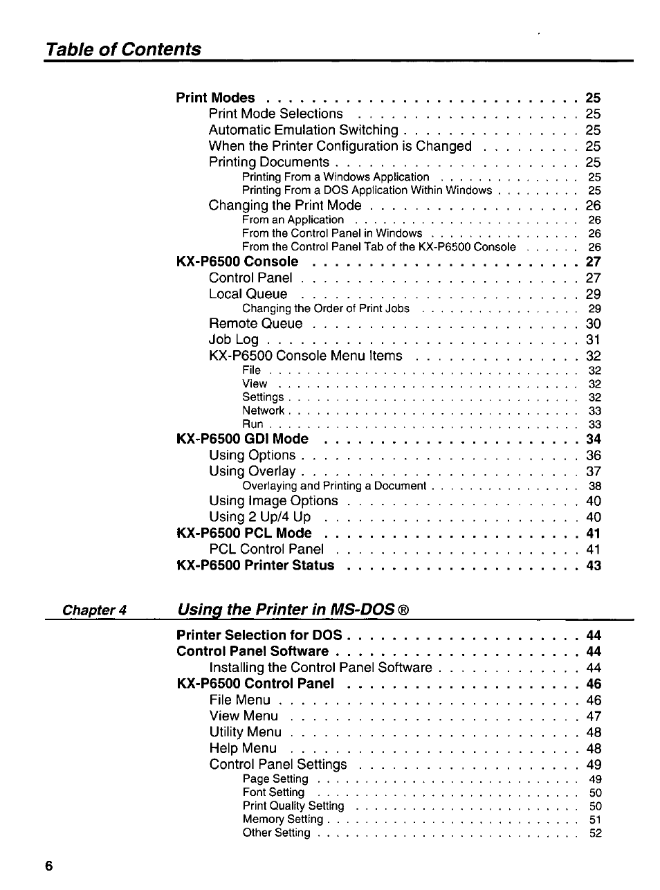 Panasonic KX-P6500 User Manual | Page 6 / 68