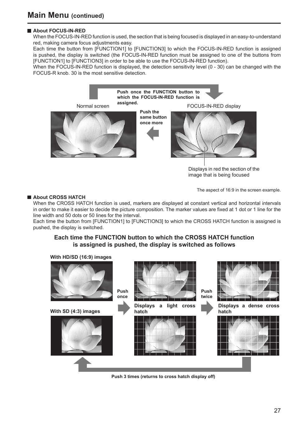 Main menu | Panasonic BT-LH80WP User Manual | Page 27 / 38
