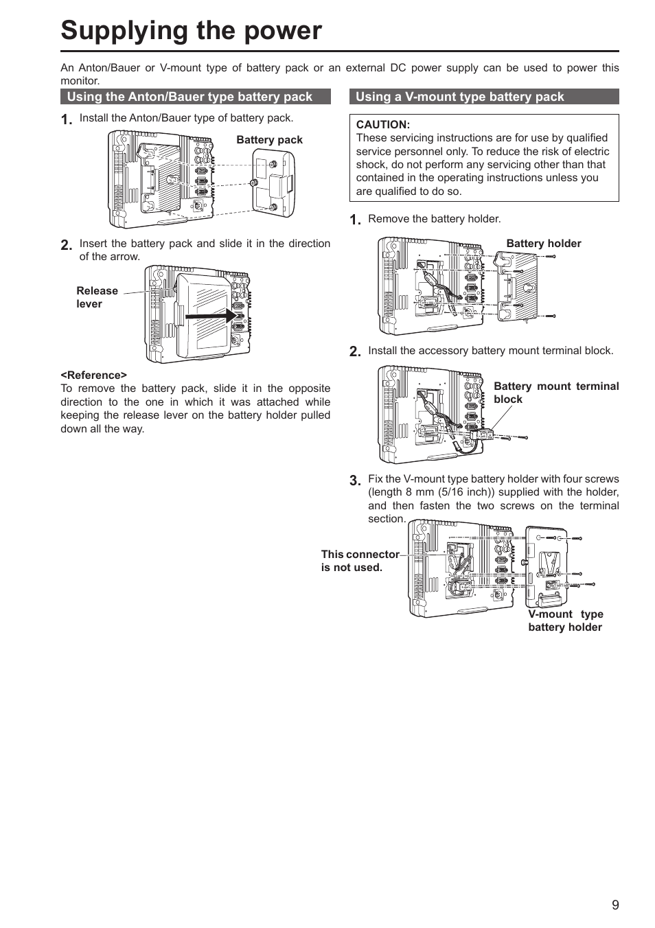 Supplying the power | Panasonic BT-LH80WP User Manual | Page 9 / 38