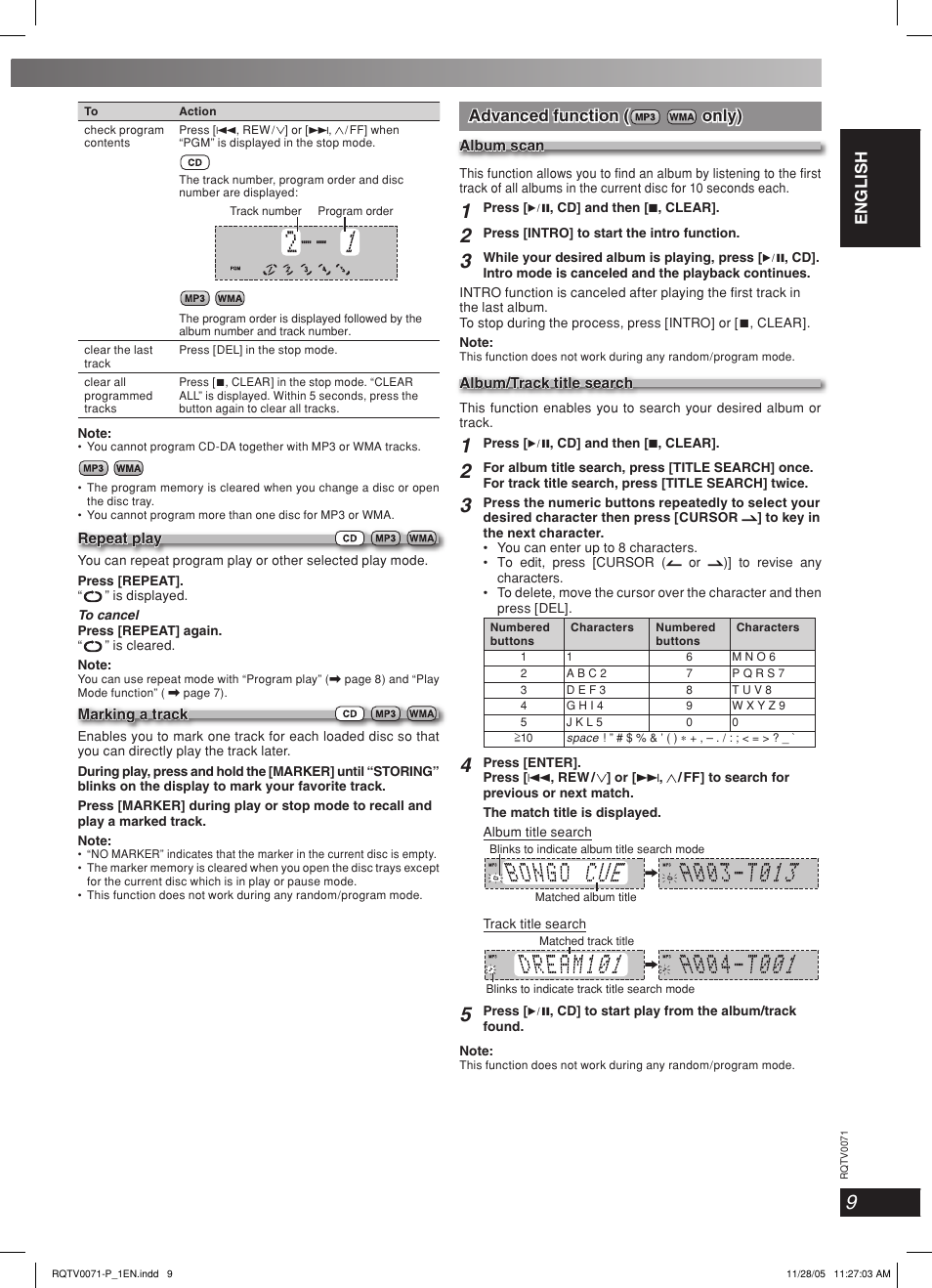 Advanced function, Advanced function ( only) only) | Panasonic SC-AK640 User Manual | Page 9 / 28