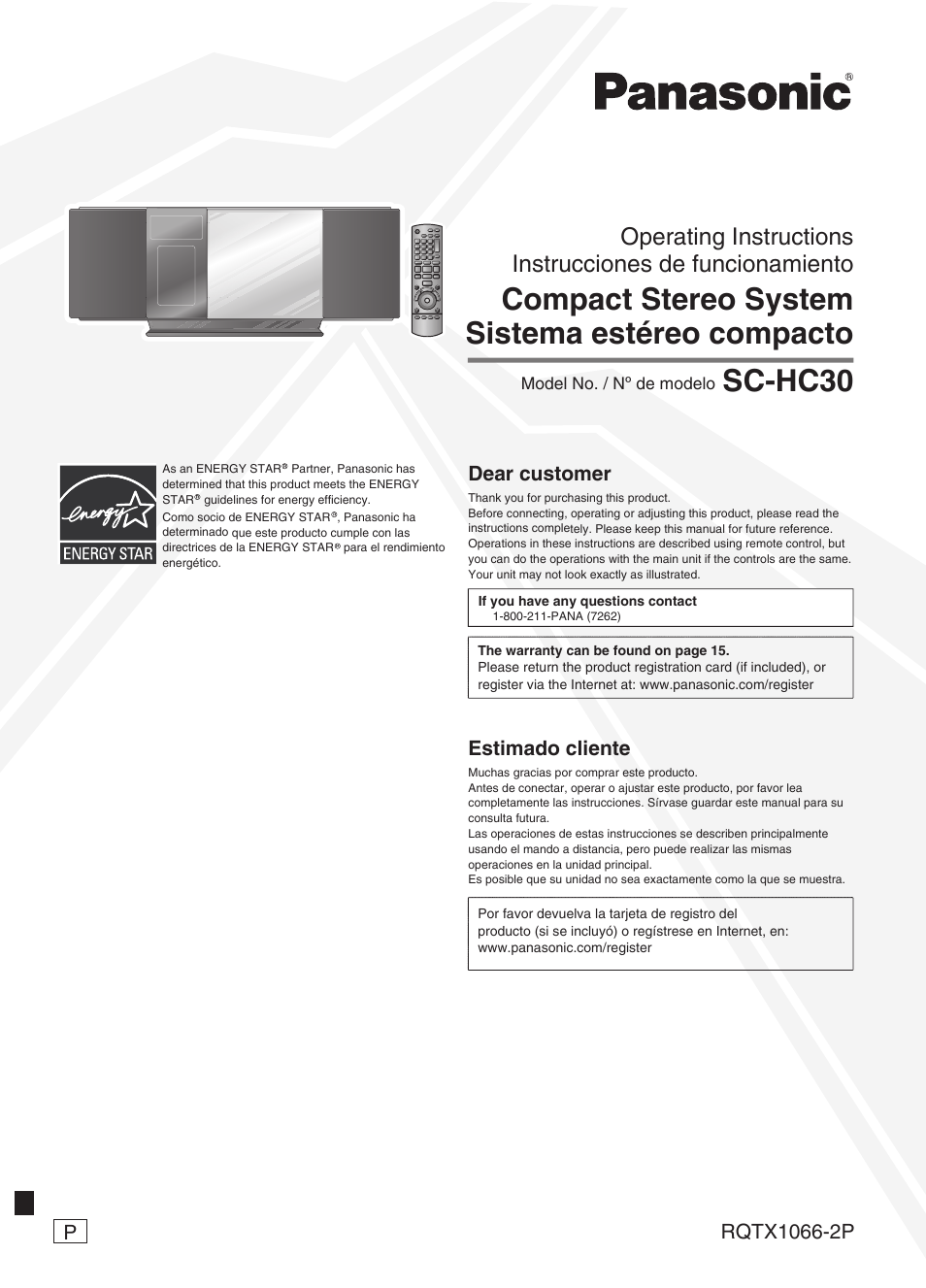 Panasonic SC-HC30 User Manual | 28 pages