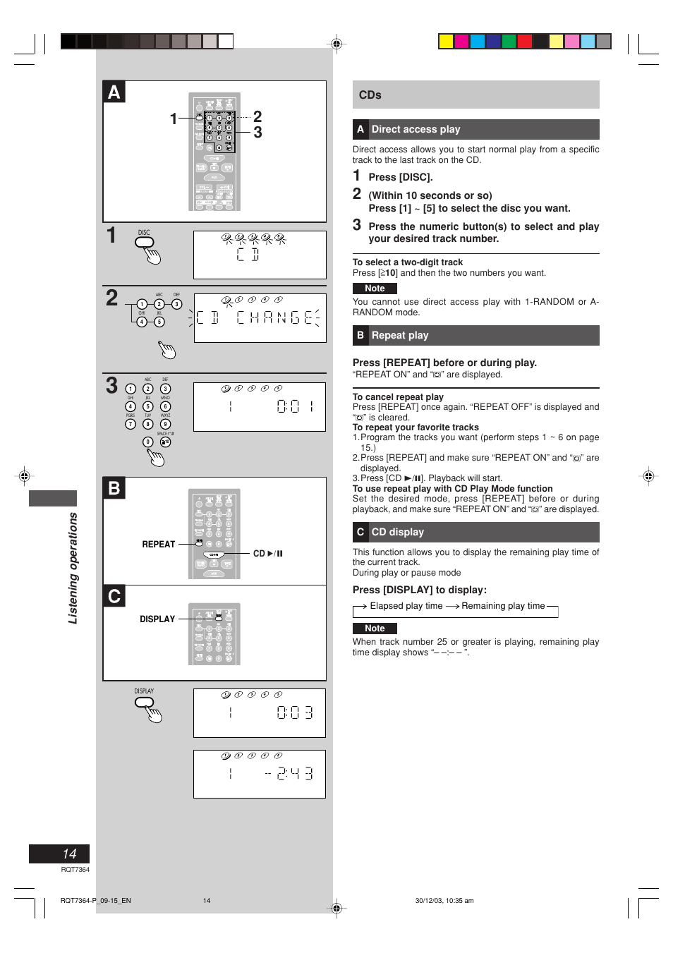 Listening operations | Panasonic SC-PM19 User Manual | Page 14 / 28
