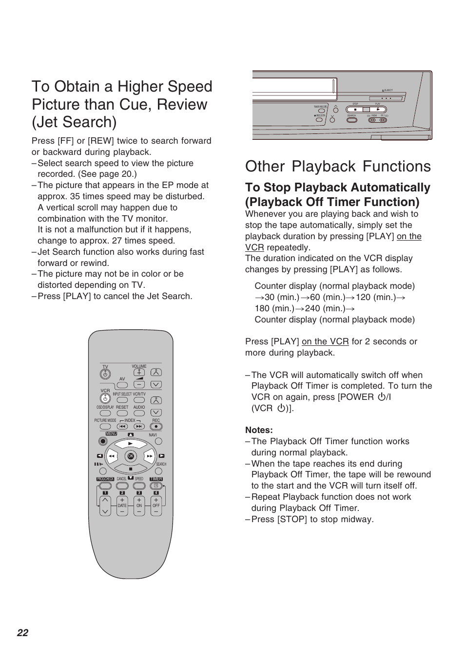 Other playback functions | Panasonic AG-1340P User Manual | Page 22 / 42