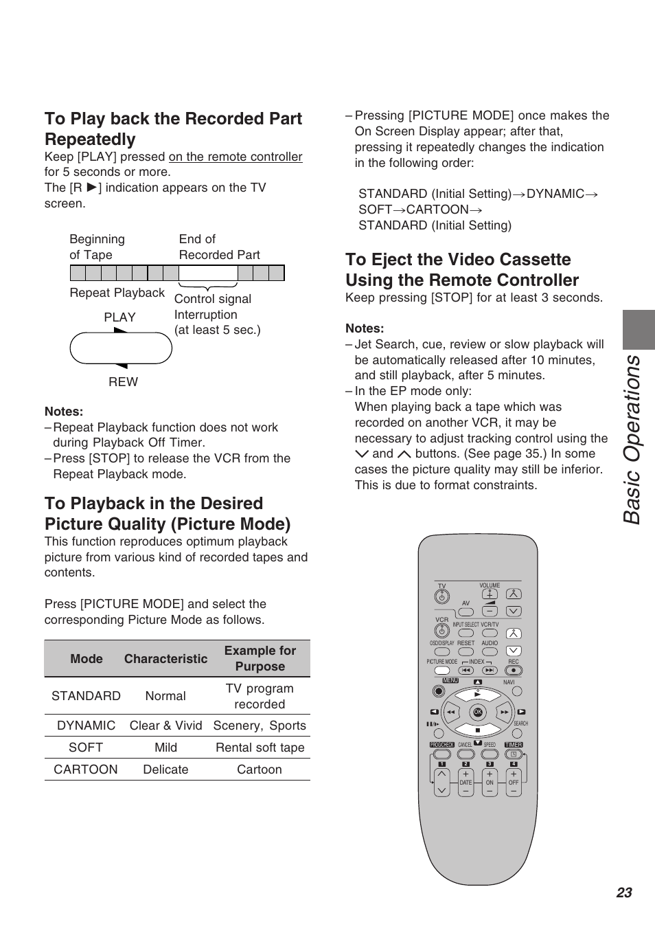 Basic operations | Panasonic AG-1340P User Manual | Page 23 / 42