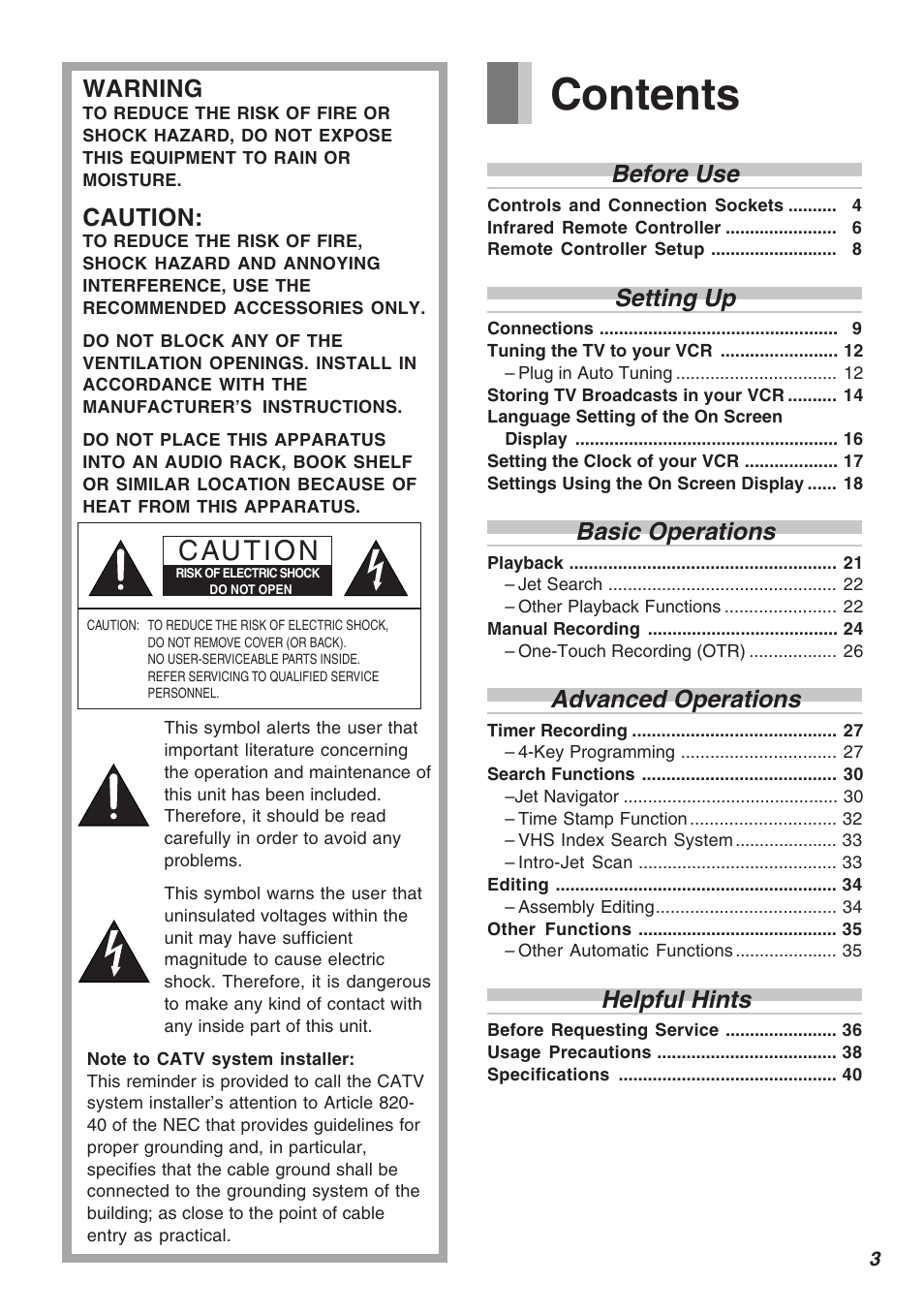 Panasonic AG-1340P User Manual | Page 3 / 42