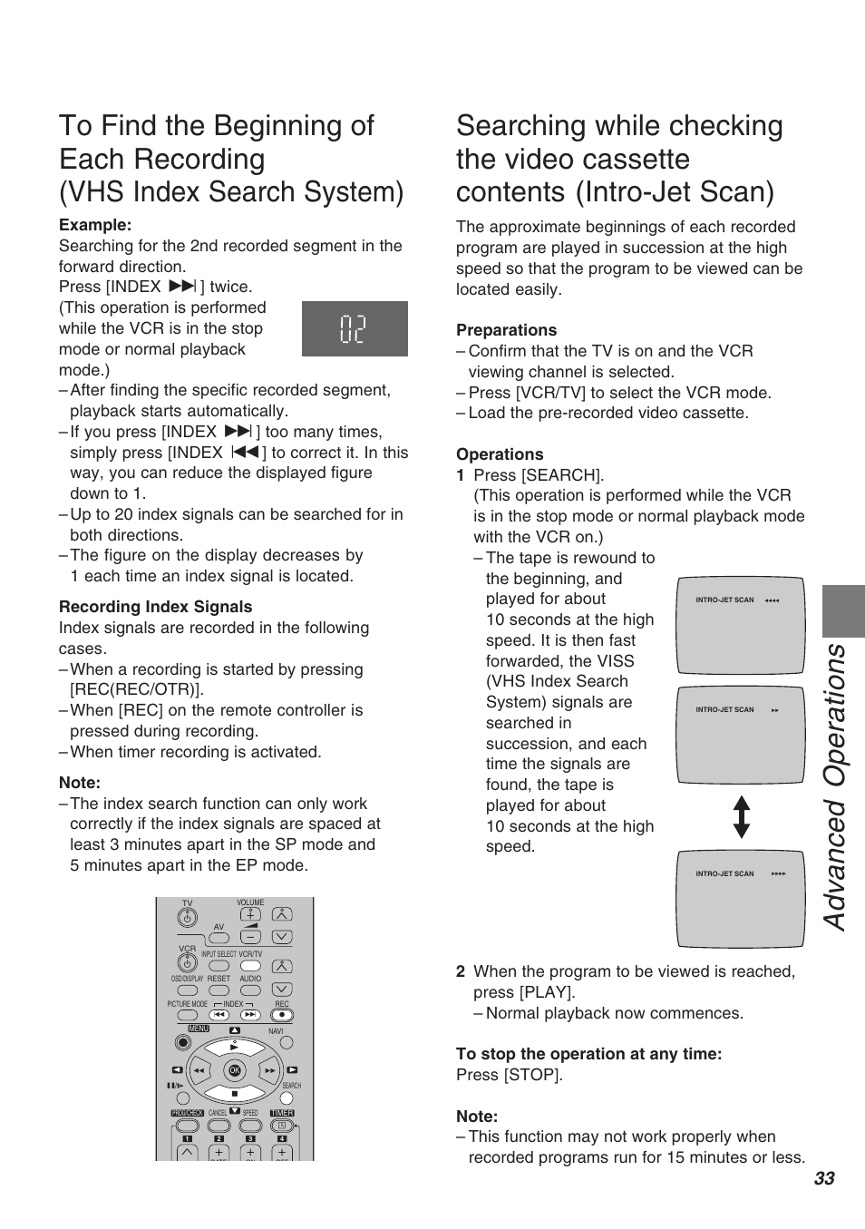 Advanced operations | Panasonic AG-1340P User Manual | Page 33 / 42