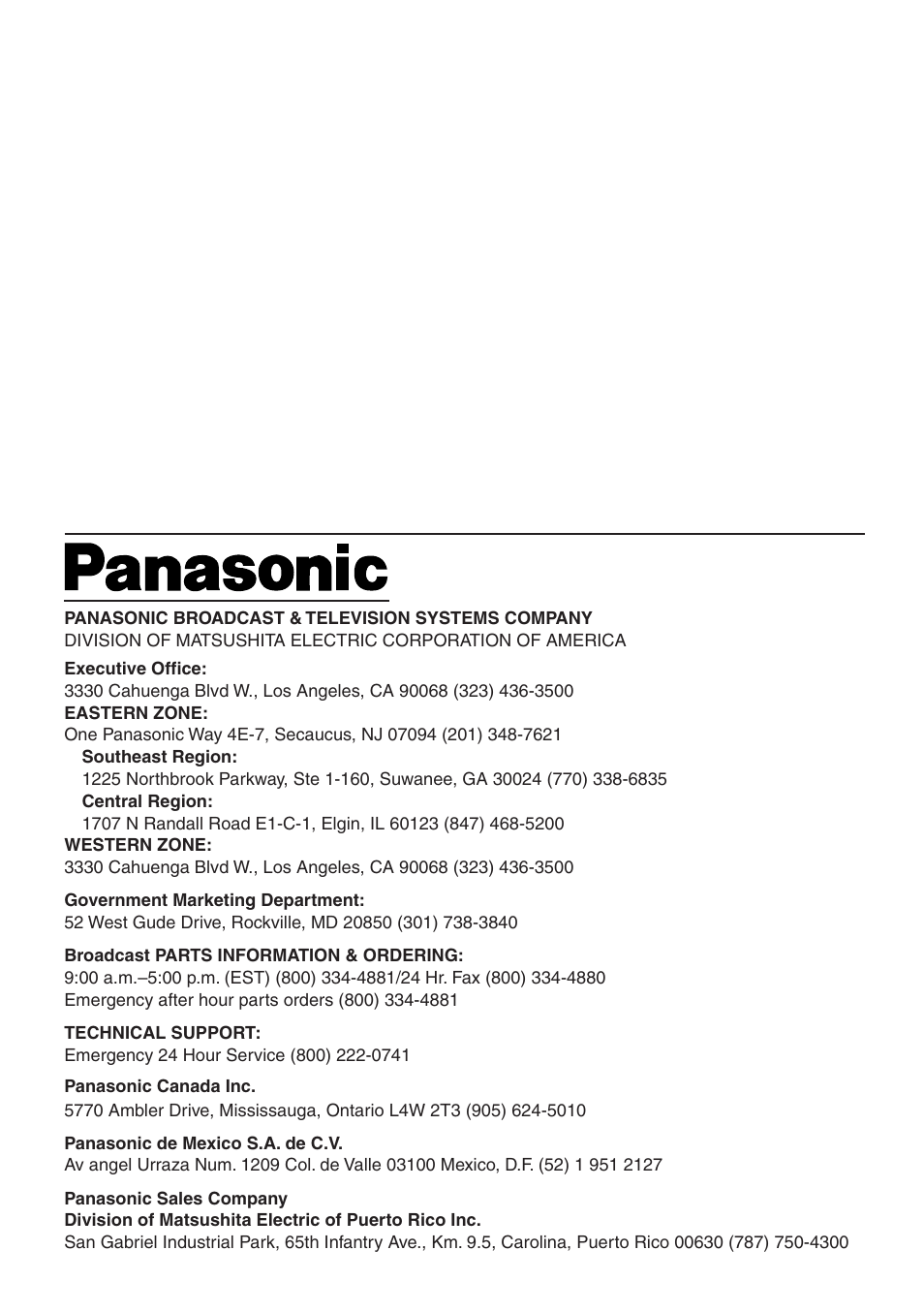 Panasonic AG-1340P User Manual | Page 42 / 42