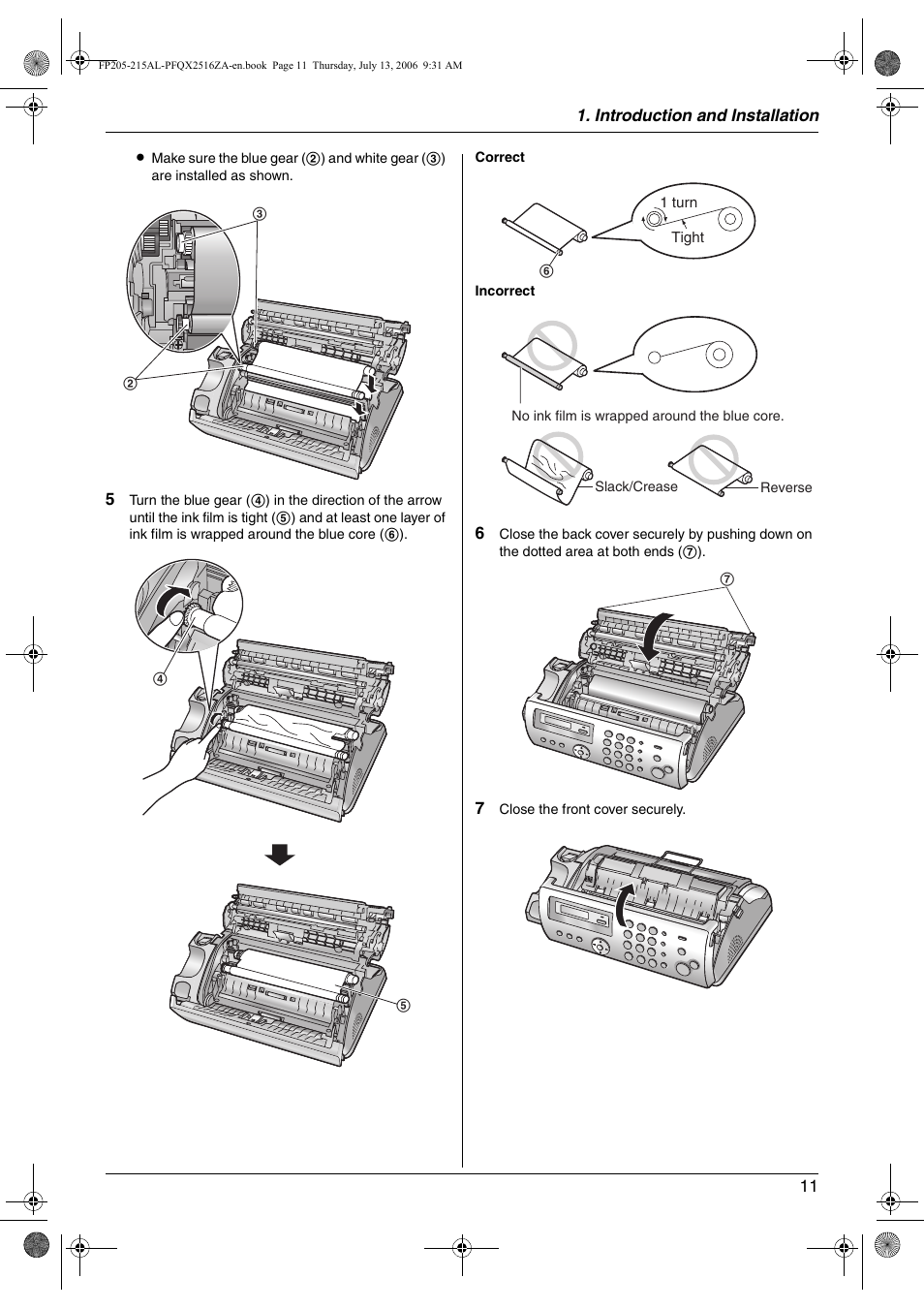 Panasonic KX-FP205AL User Manual | Page 11 / 60