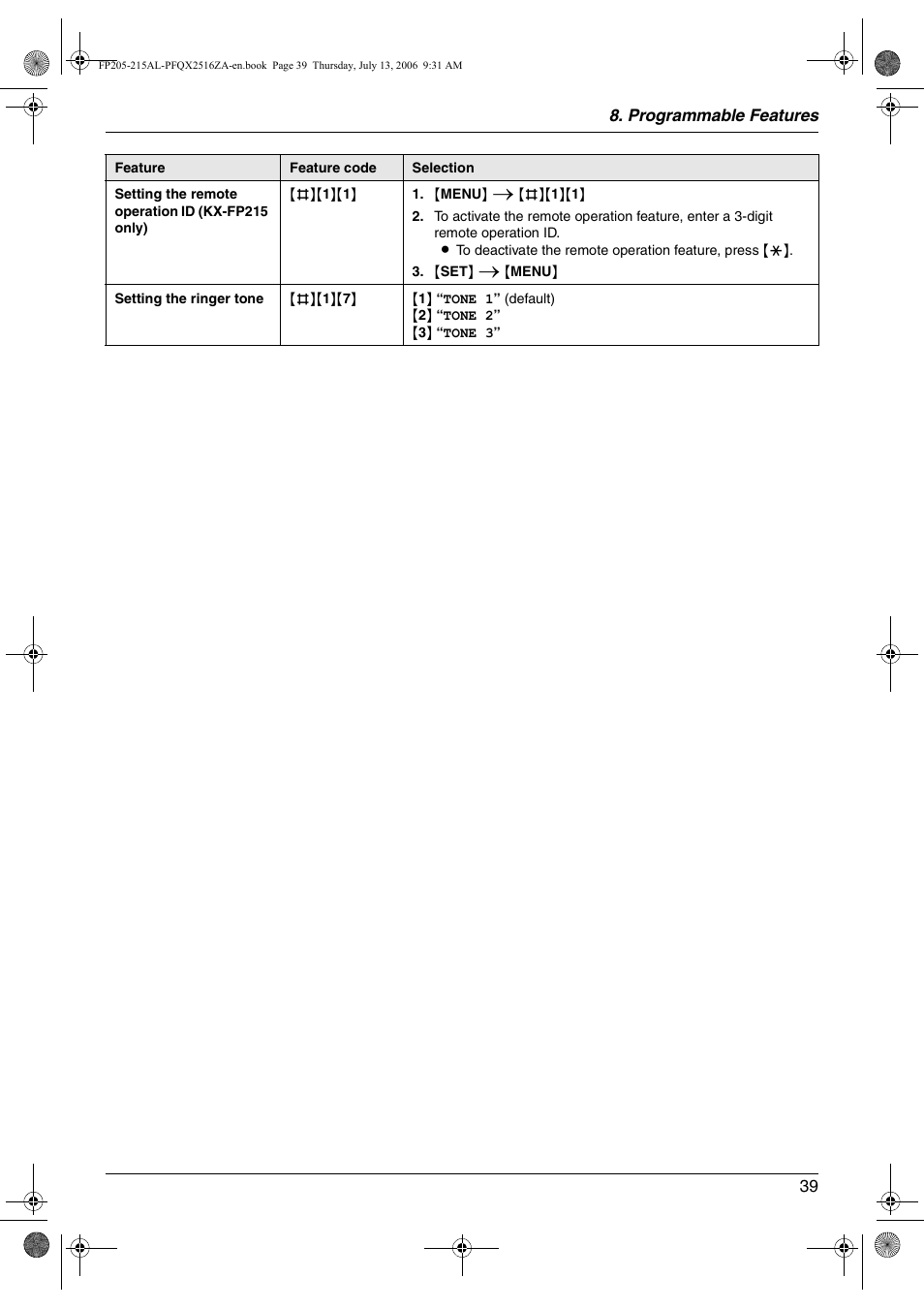 Panasonic KX-FP205AL User Manual | Page 39 / 60