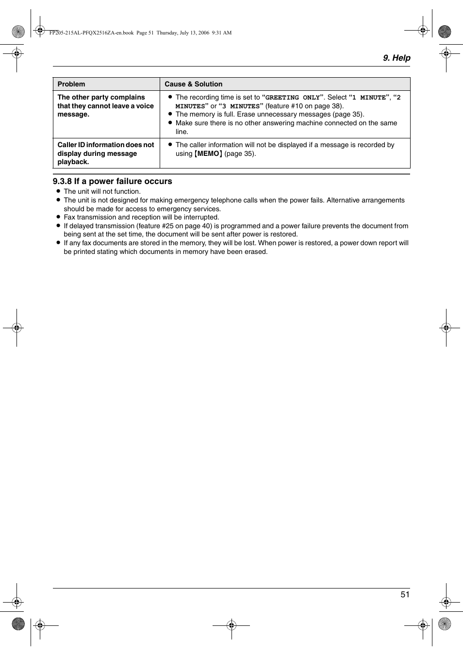 Panasonic KX-FP205AL User Manual | Page 51 / 60