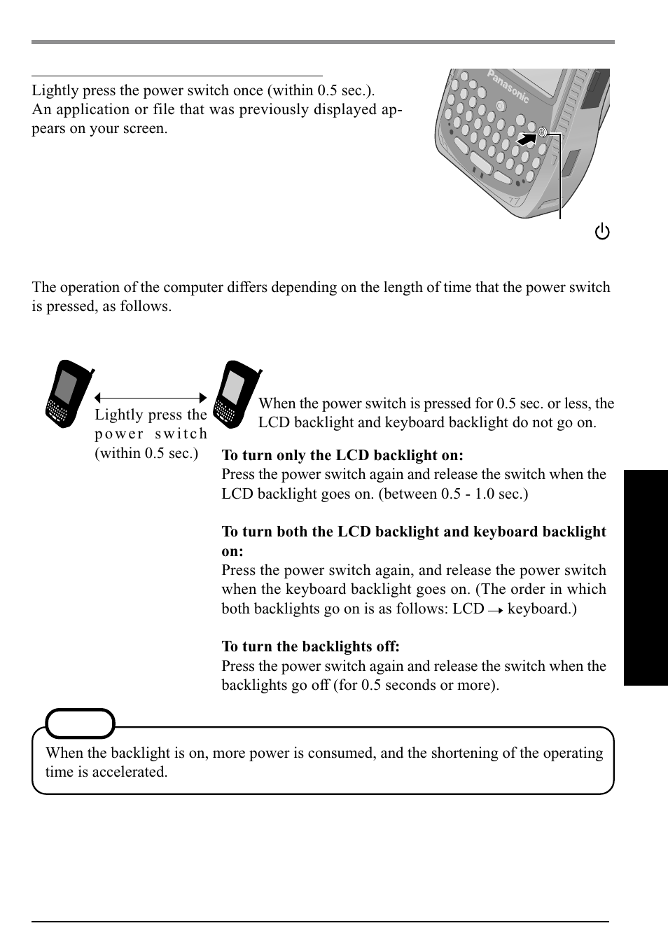 Starting up/shutting down, Starting up | Panasonic CF-P1Series User Manual | Page 13 / 40