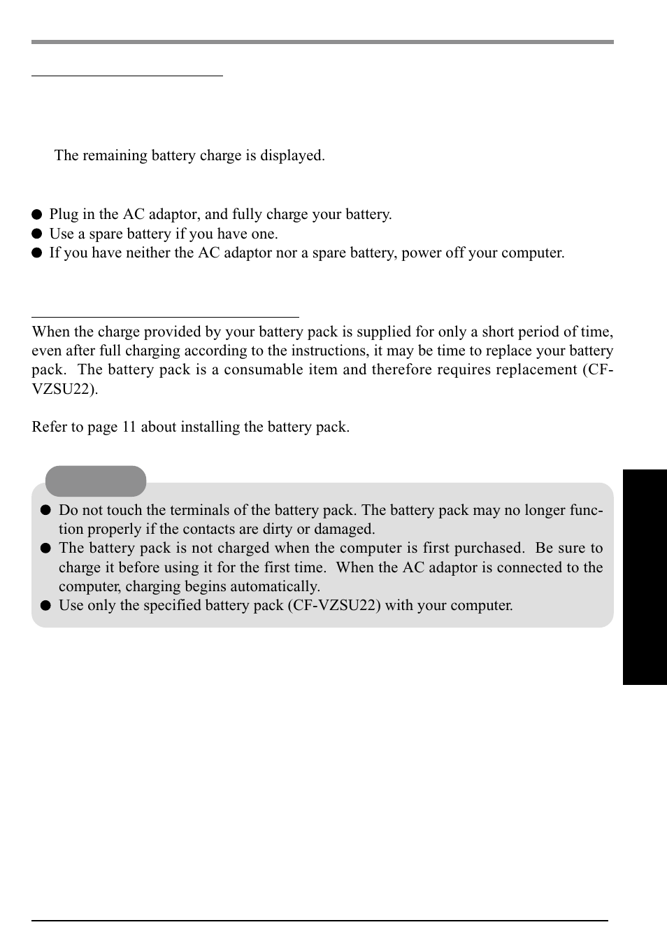 Battery power | Panasonic CF-P1Series User Manual | Page 21 / 40