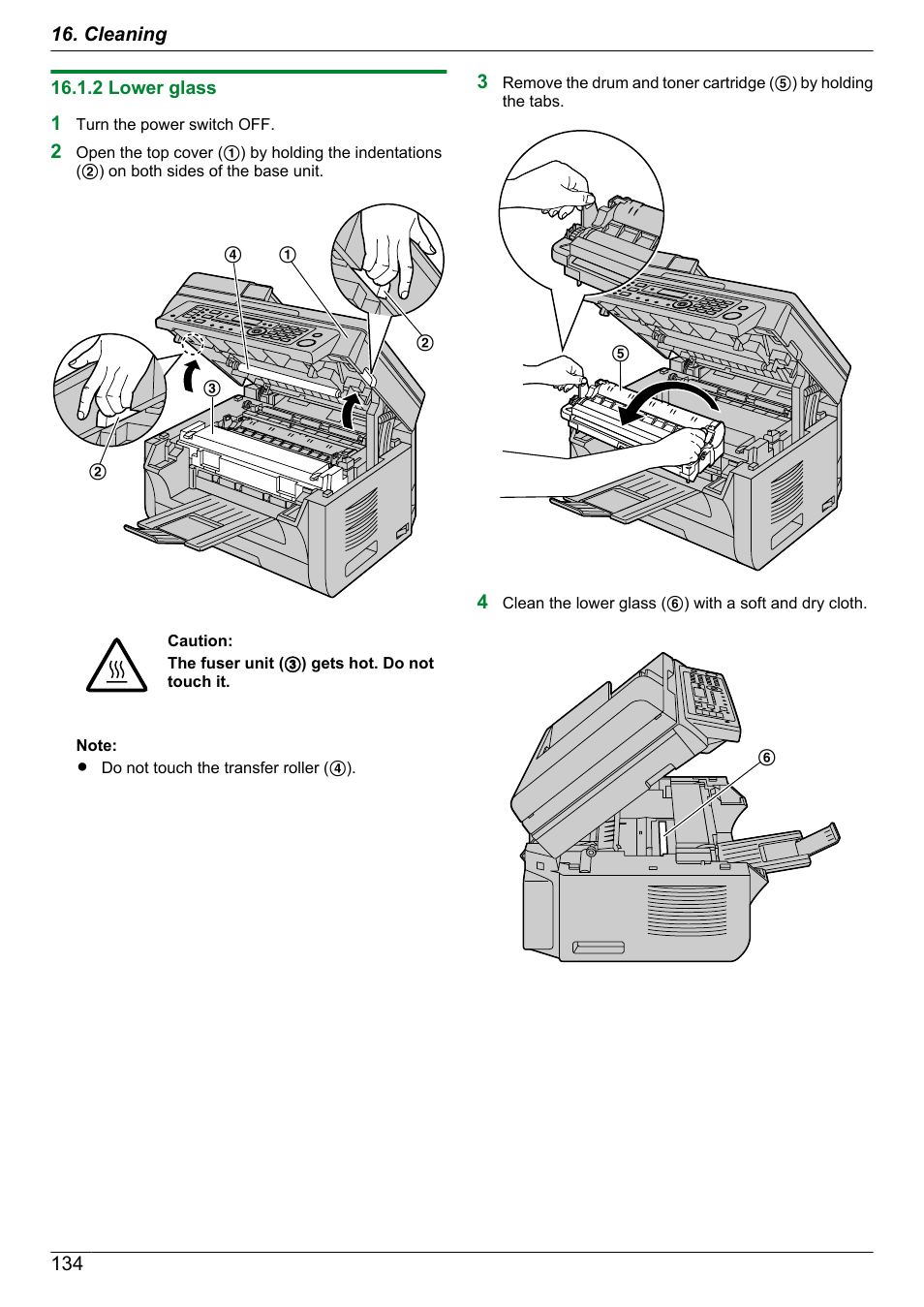 2 lower glass | Panasonic KX-MB2060 User Manual | Page 134 / 160