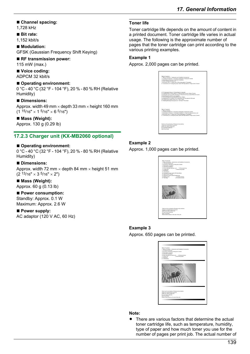 3 charger unit (kx-mb2060 optional) | Panasonic KX-MB2060 User Manual | Page 139 / 160