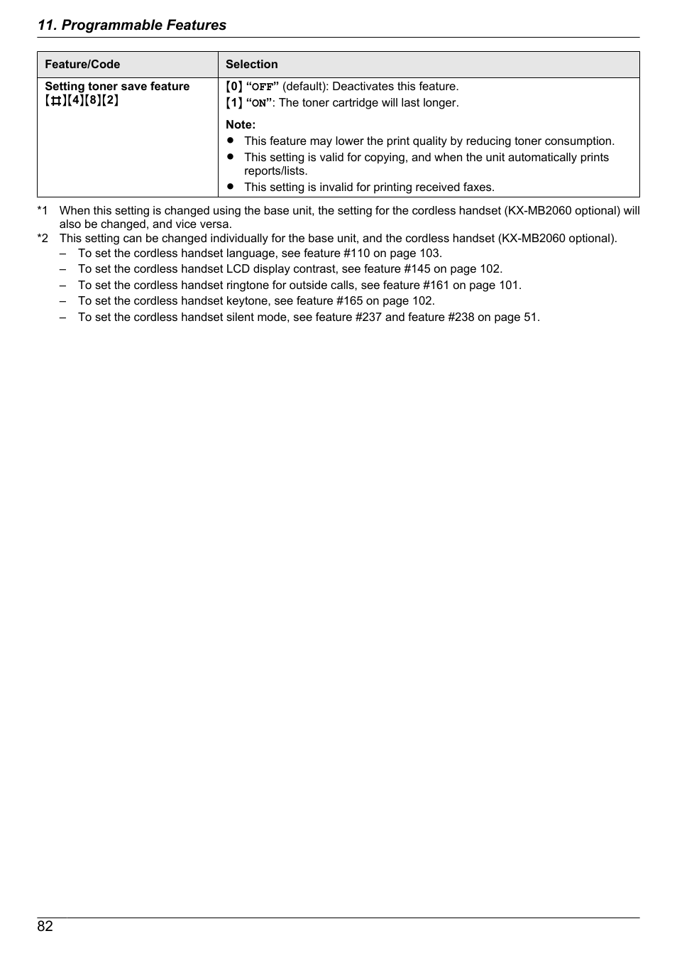 Setting the date and time, Outside calls, Keytones | Tam/fax mode, Setting the silent mode | Panasonic KX-MB2060 User Manual | Page 82 / 160