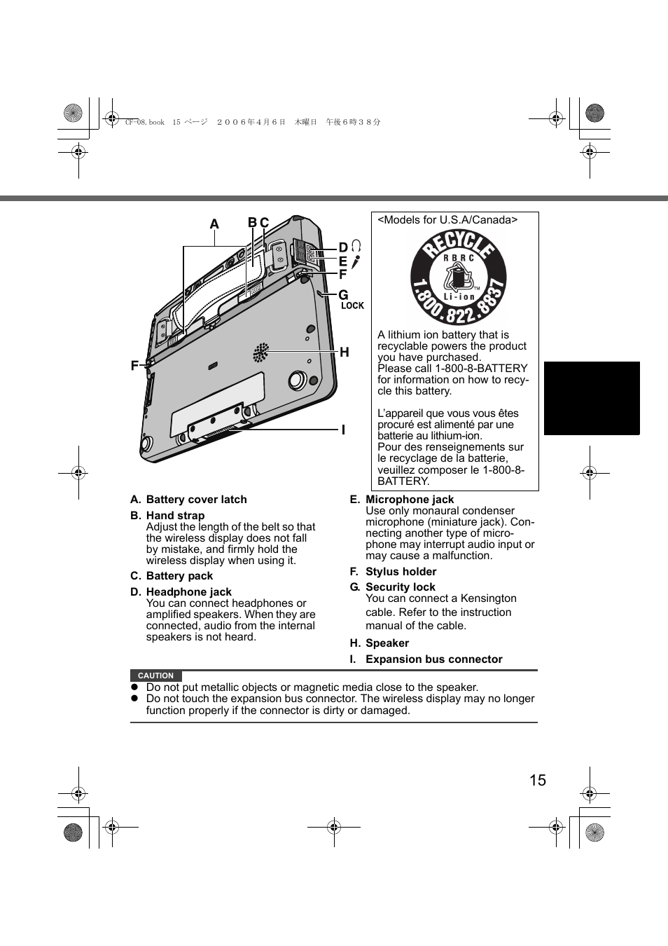 Panasonic CF-08 User Manual | Page 15 / 68