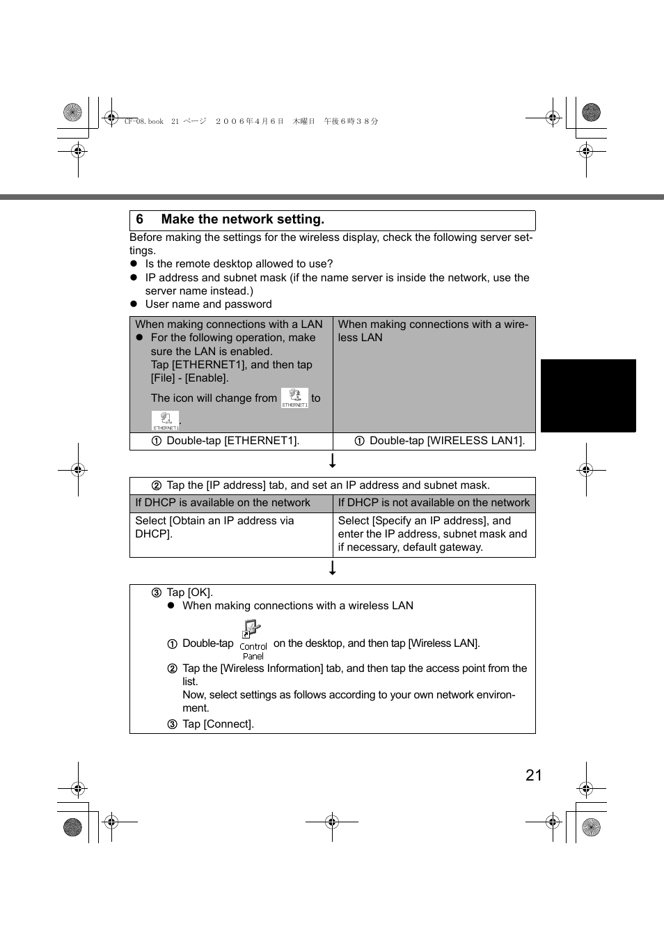 Panasonic CF-08 User Manual | Page 21 / 68