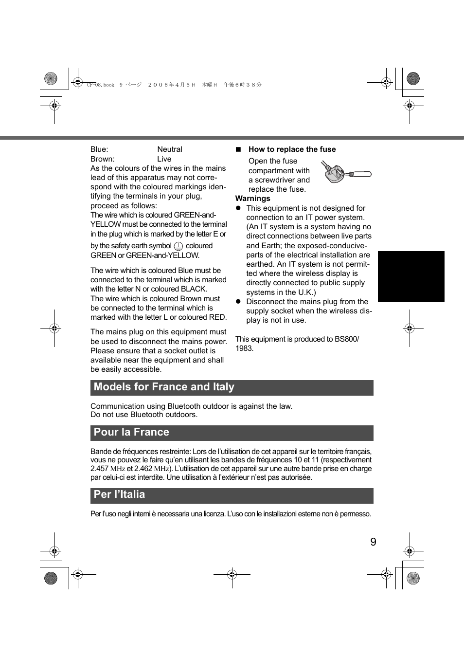 Panasonic CF-08 User Manual | Page 9 / 68