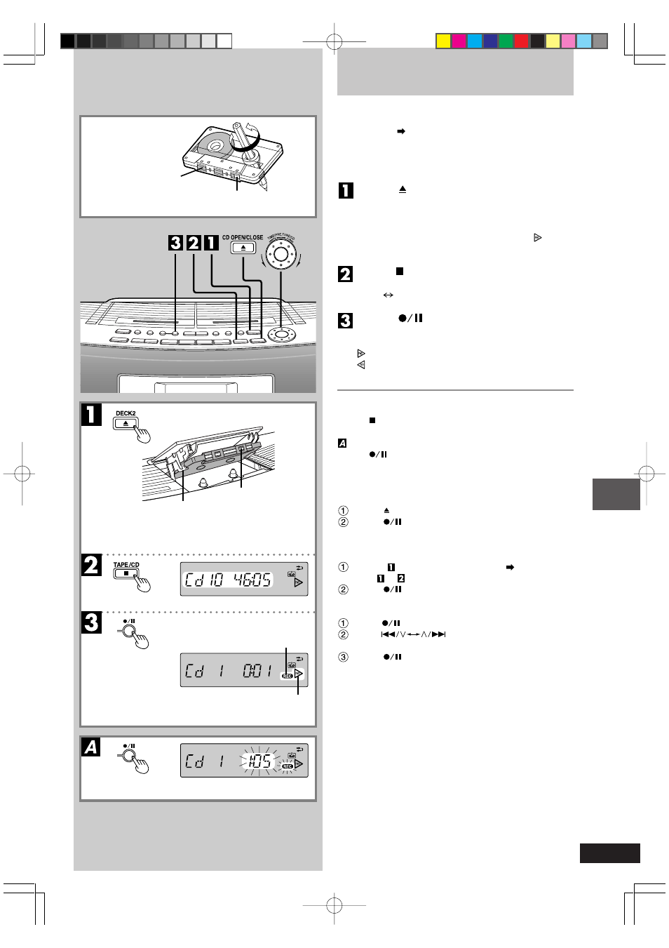 Recording cds | Panasonic RX-ED50 User Manual | Page 17 / 24