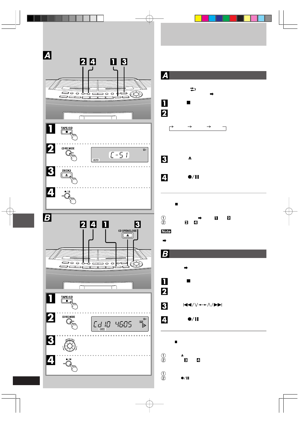 Automatic cd recording, Auto | Panasonic RX-ED50 User Manual | Page 18 / 24