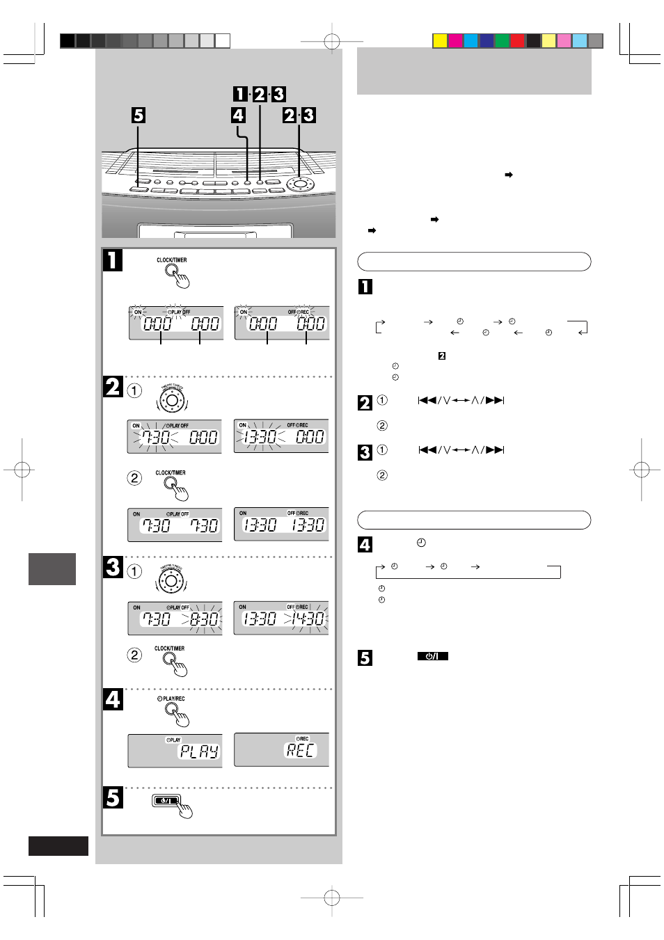 Timer operations, Using the timer | Panasonic RX-ED50 User Manual | Page 20 / 24