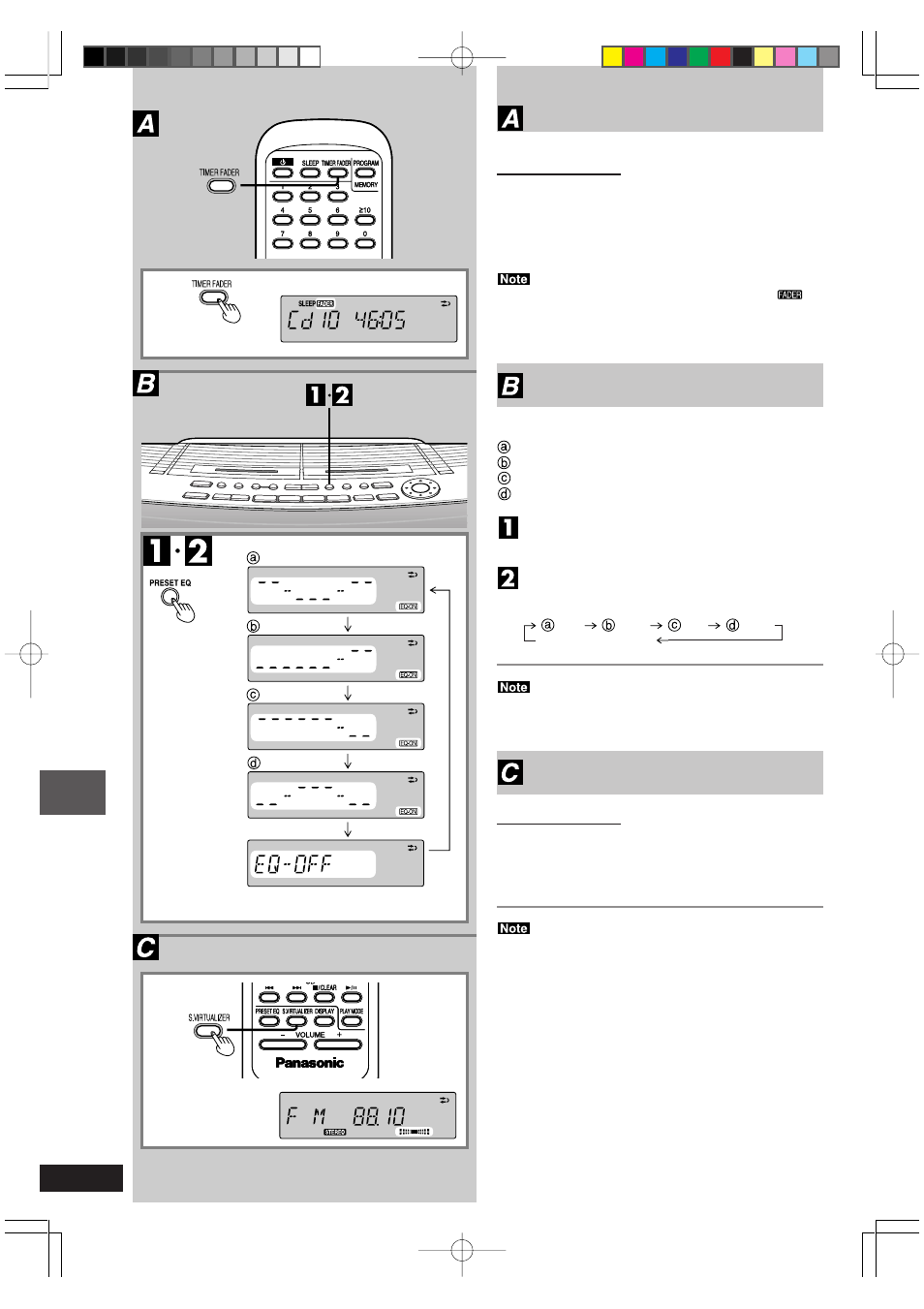 The timer fader, Reference, Sound quality | Panasonic RX-ED50 User Manual | Page 22 / 24