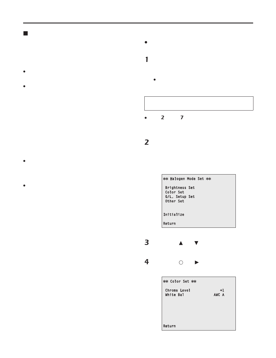 White balance adjustment | Panasonic AW-HE100N User Manual | Page 31 / 64