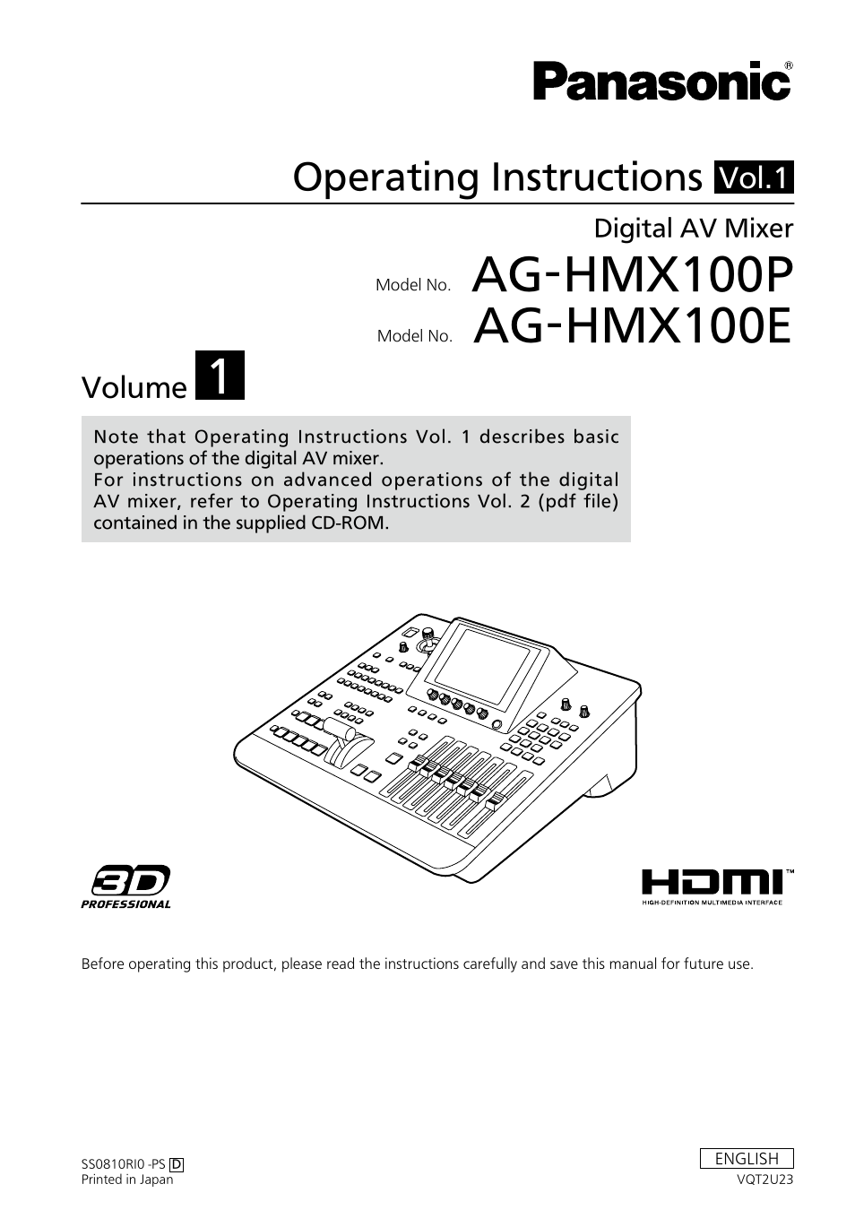 Panasonic AG-HMX100E User Manual | 48 pages