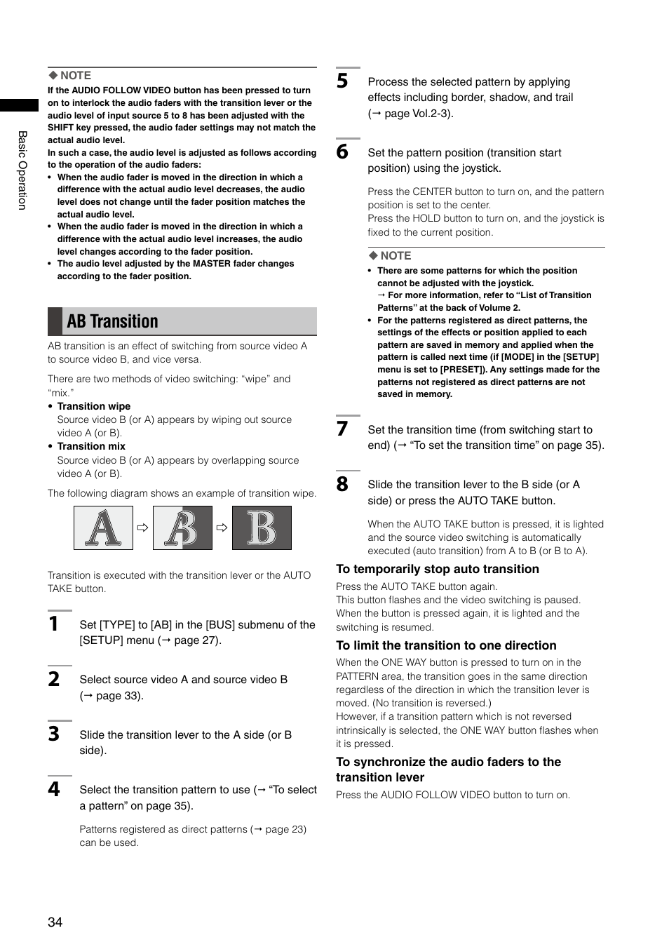 Ab transition | Panasonic AG-HMX100E User Manual | Page 34 / 48