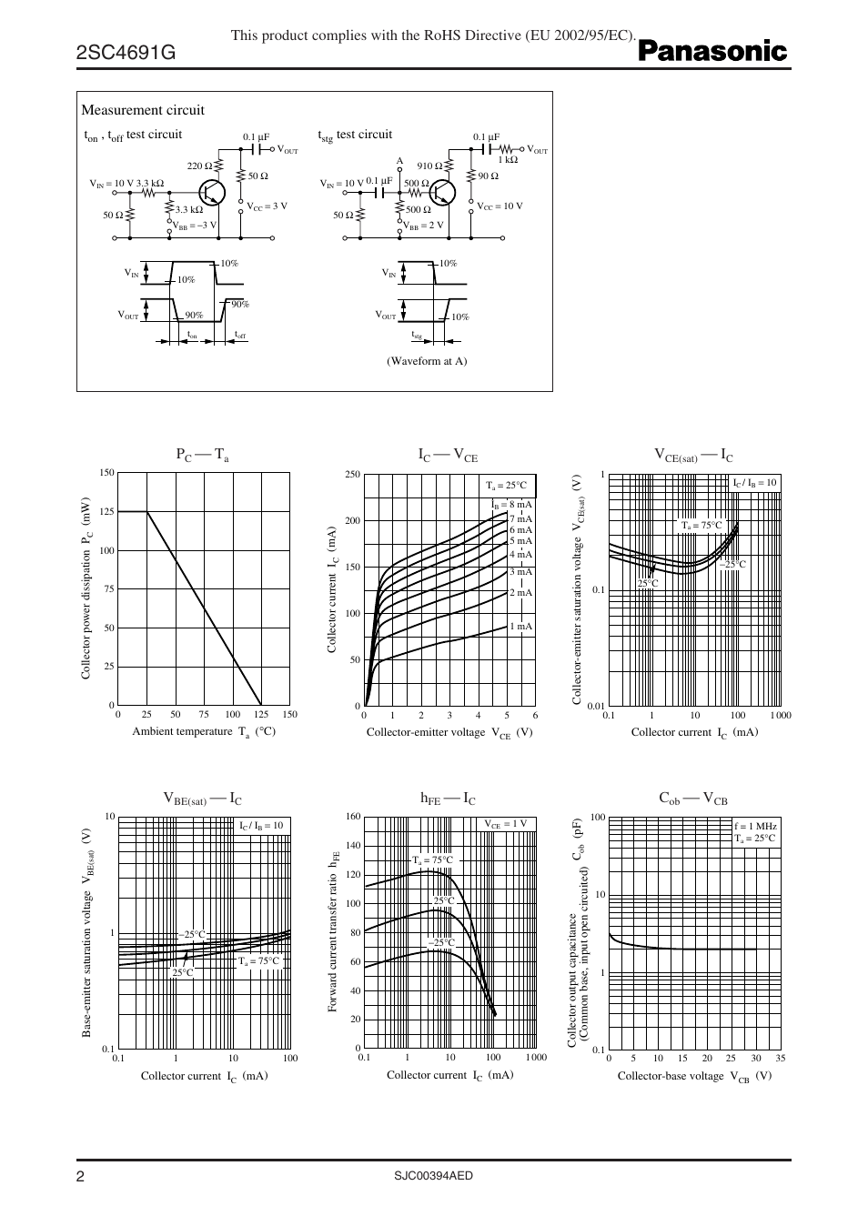 Measurement circuit | Panasonic 2SC4691G User Manual | Page 2 / 4