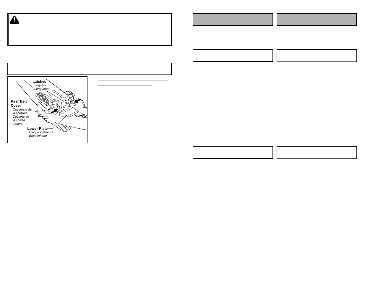 Removing and installing lower plate, Warning | Panasonic MC-V5239 User Manual | Page 24 / 44