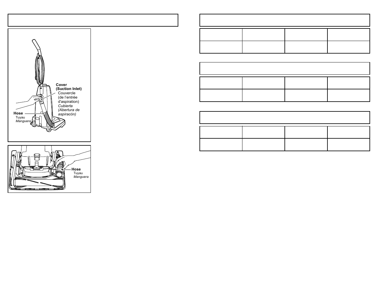 Removing clogs, Feature chart | Panasonic MC-V5239 User Manual | Page 34 / 44