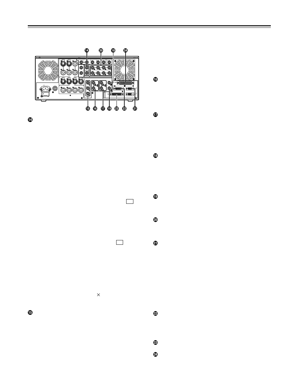 Parts and their functions, Rear panel, On off | Active through | Panasonic AJ-HD1700 User Manual | Page 19 / 134