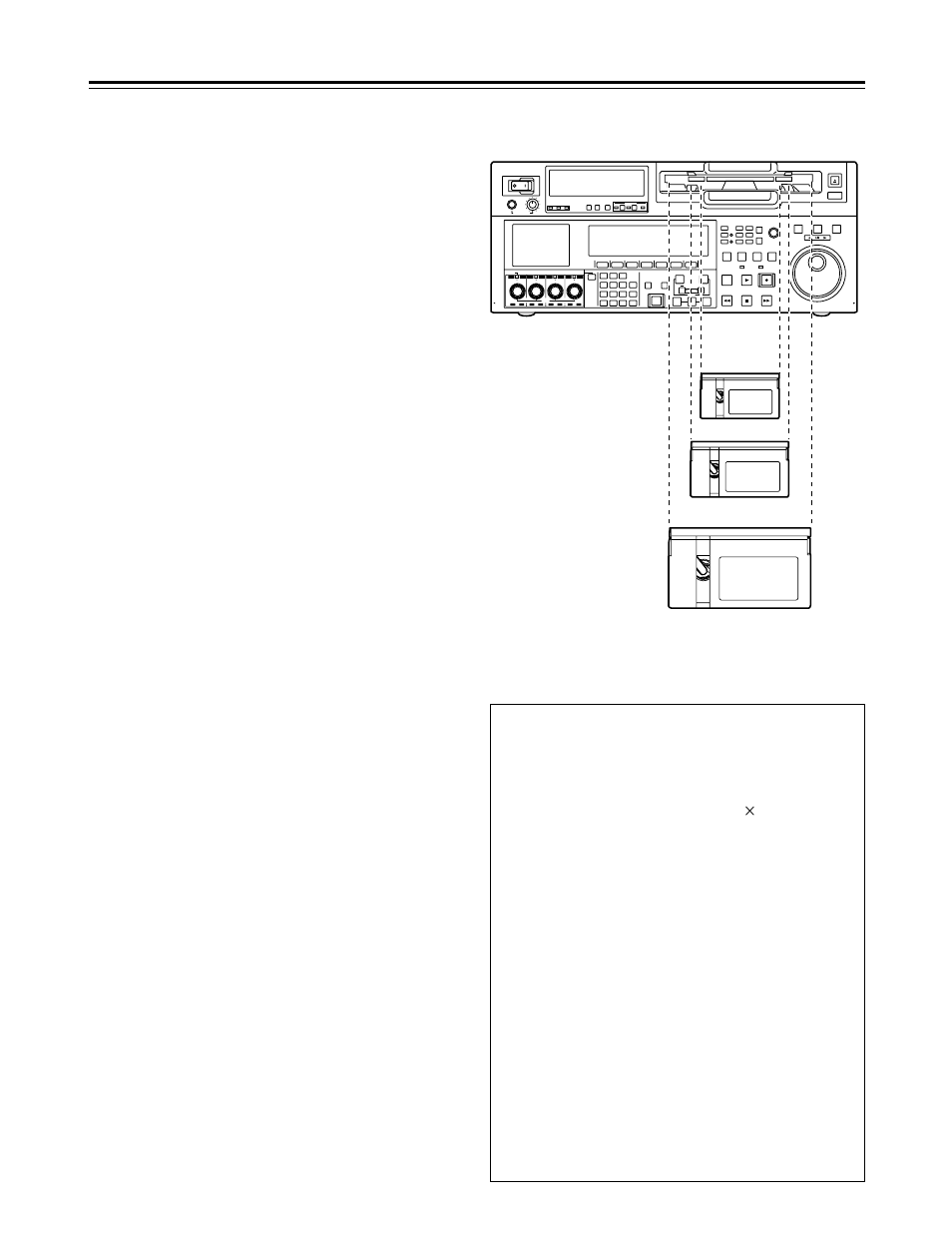 Concerning tapes, Consumer-use dv and dvcam cassettes, S cassettes | M cassettes, L cassettes, Xl cassettes, L cassette size xl cassette size, Unity | Panasonic AJ-HD1700 User Manual | Page 23 / 134