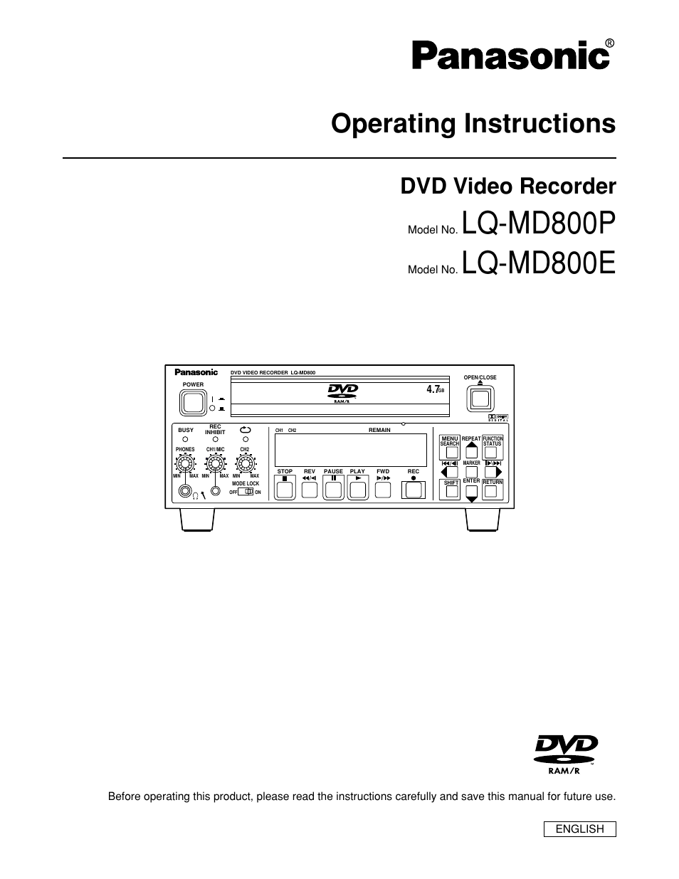 Panasonic LQ-MD800P User Manual | 44 pages