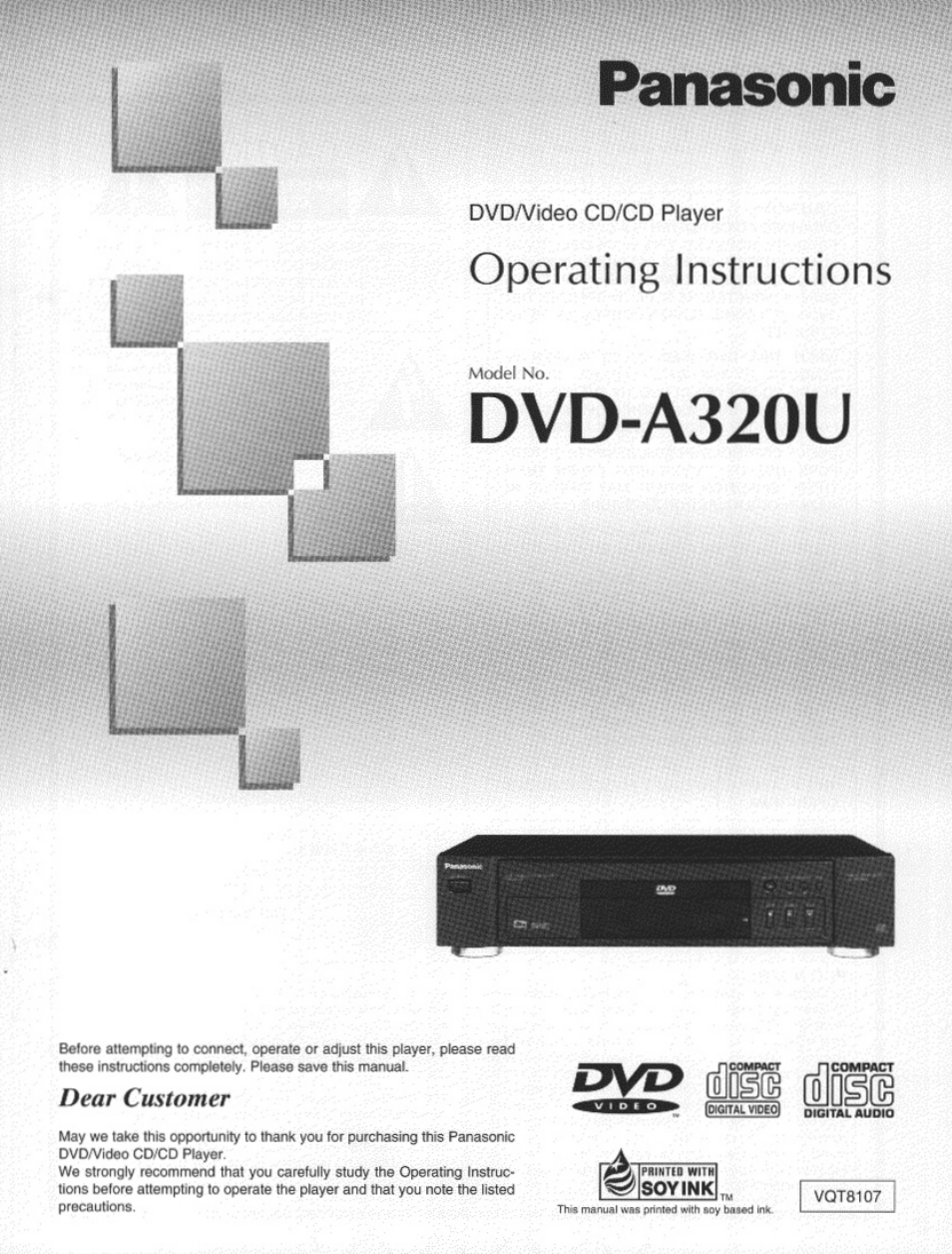 Panasonic DVD-A320U User Manual | 48 pages