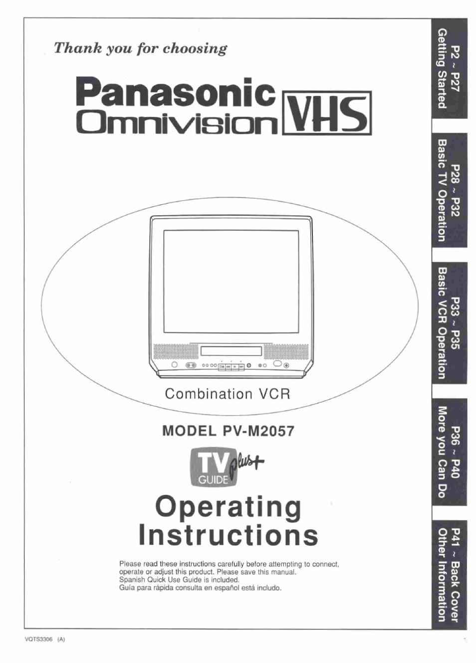 Panasonic OMNIVISION PV-M2057 User Manual | 48 pages