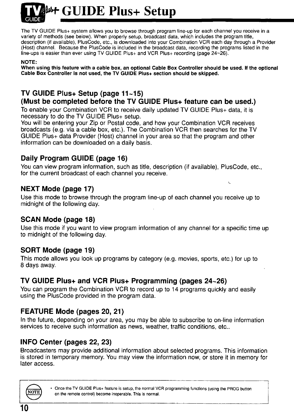 Guide plus+ setup | Panasonic OMNIVISION PV-M2057 User Manual | Page 10 / 48