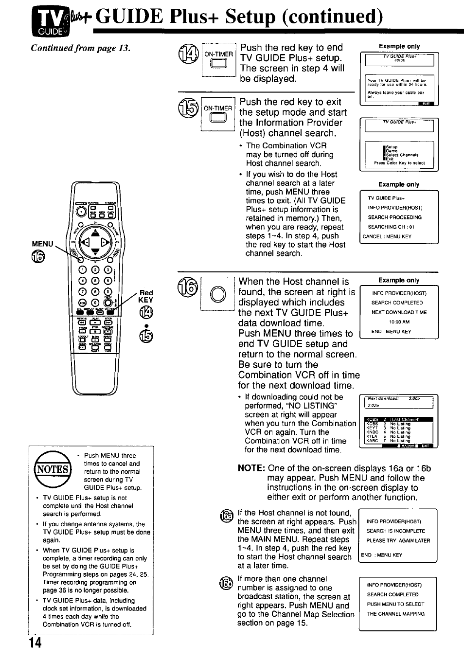 И- guide plus+ setup (continued) | Panasonic OMNIVISION PV-M2057 User Manual | Page 14 / 48