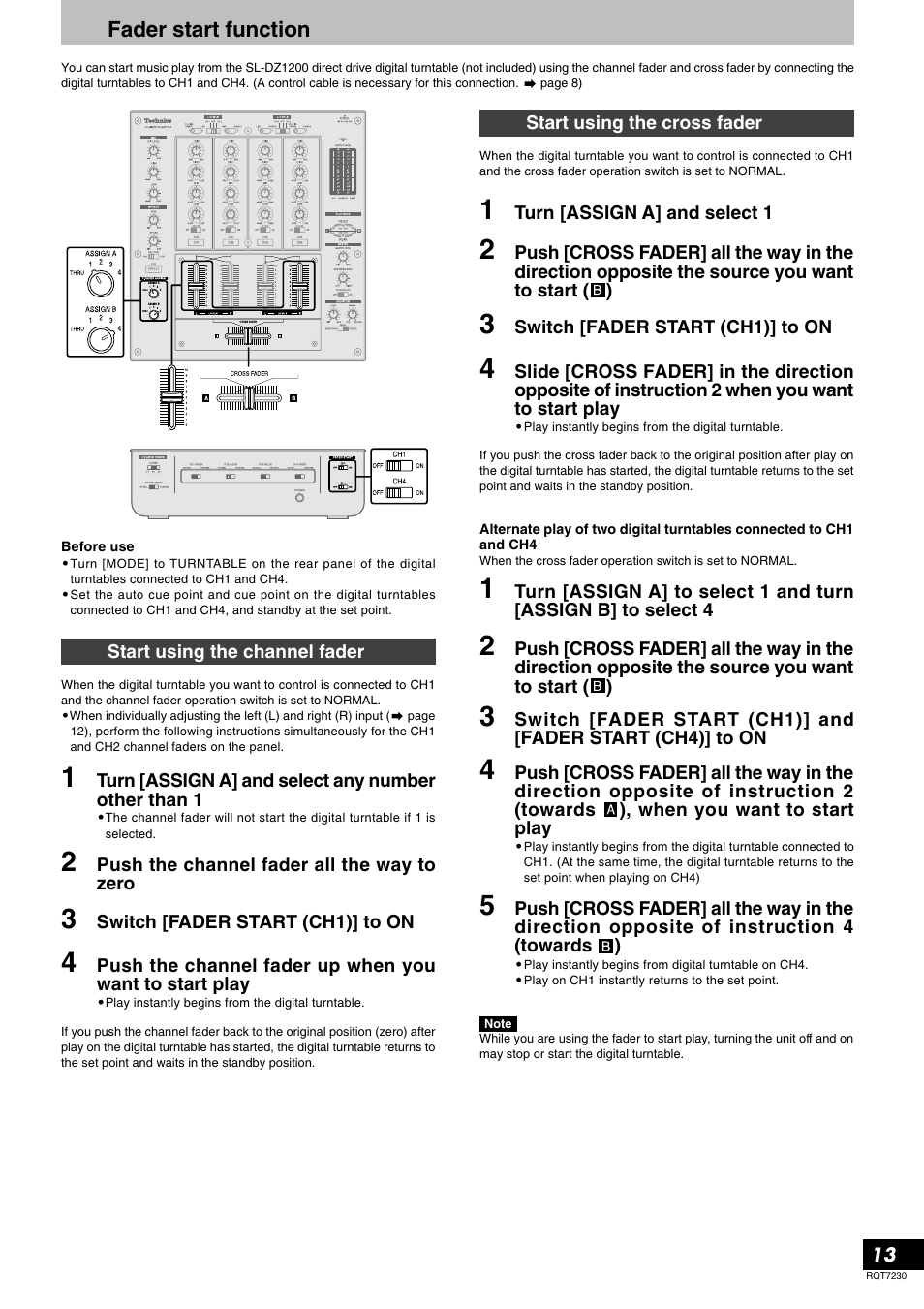 Fader start function | Panasonic SH-MZ1200 User Manual | Page 13 / 16