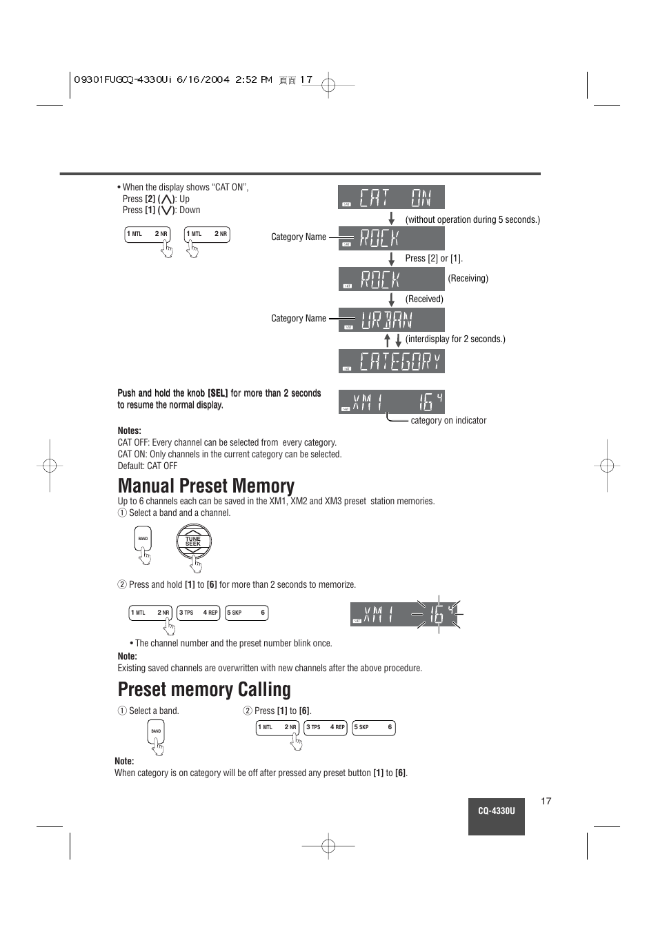 Panasonic CQ-4330U User Manual | Page 17 / 30