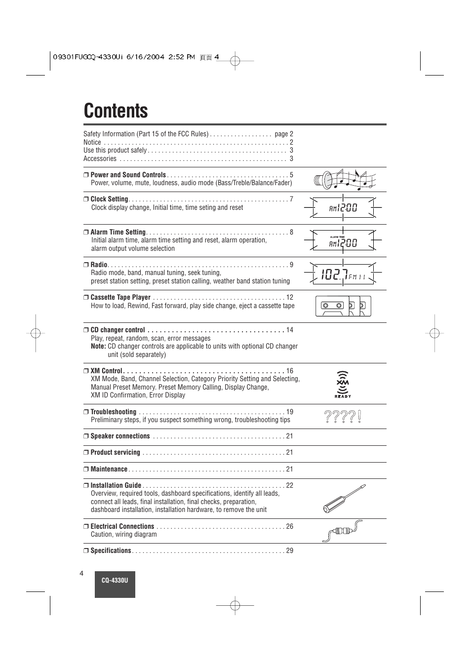 Panasonic CQ-4330U User Manual | Page 4 / 30