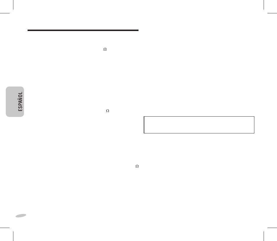 Especificaciones, Especifi caciones, English | Esp añol esp añol esp añol | Panasonic RC-DC1 User Manual | Page 46 / 48