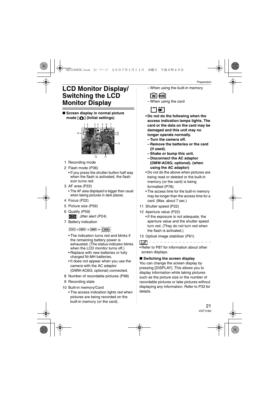 Panasonic DMC-LZ7 User Manual | Page 21 / 104